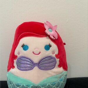 Little Mermaid Squishmallow with Red Hair and Purple Accents